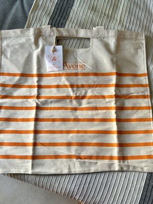 Avene beach bag new, white and orange, shoulder style