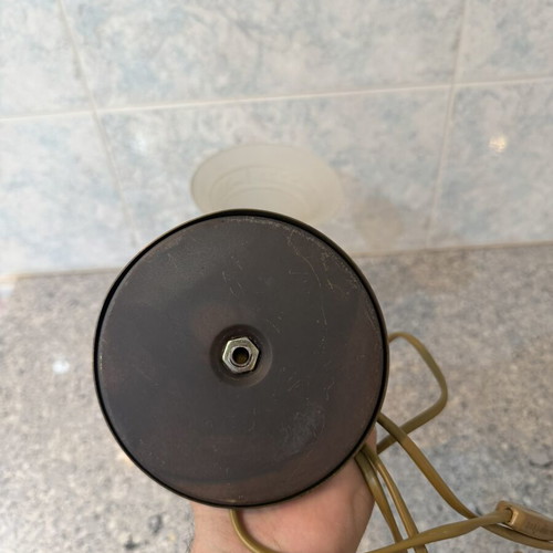 Classic table lamp with glass shade, like new, bronze finish
