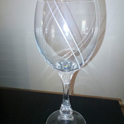 Crystal wine glasses like new, set of 24, hand-engraved