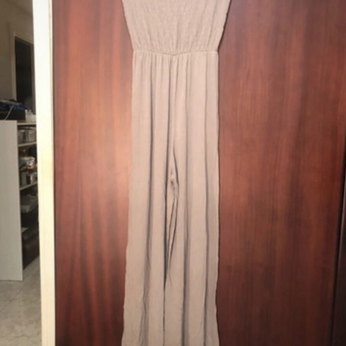 River Island strapless jumpsuit medium, like new, brown-khaki