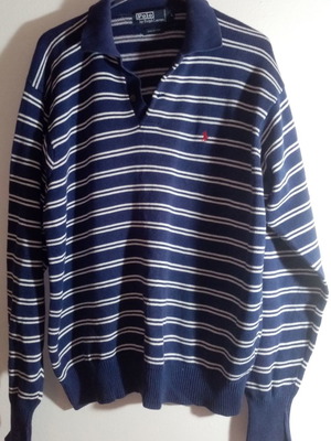 Polo Ralph Lauren Πουλόβερ Μεταχειρισμένο 100% Βαμβάκι Μέγεθος L Μπλε