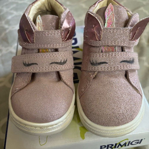 Primigi children's boots size 21 like new, anatomical pink glitter