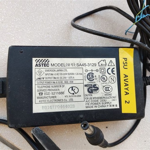 ASTEC Sa45-3129 AC Dc24v 1.875a transformer used