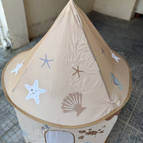 Children's play tent with ocean-themed design