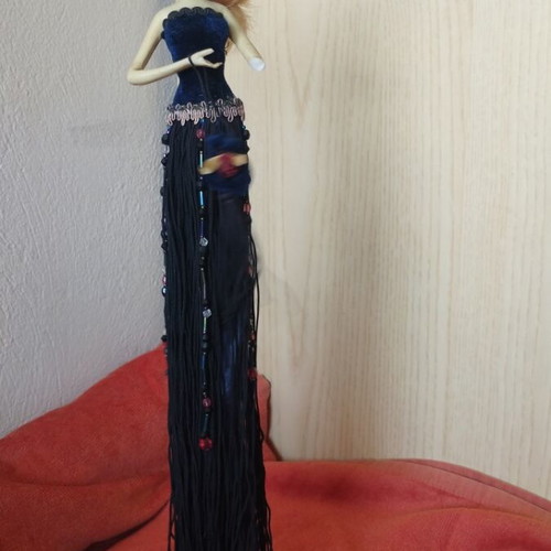 Decorative doll used, height 38cm, broken arm