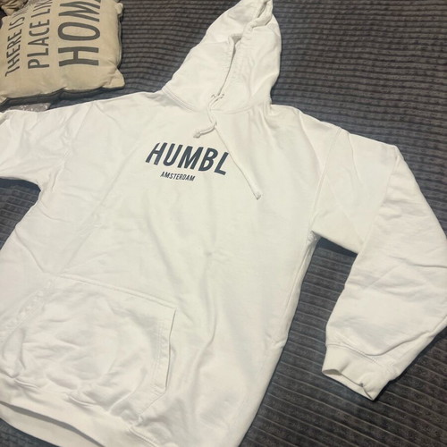 Hoodie white sweatshirt Humbl Amsterdam cotton size XXL like new