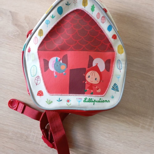 Lilliputiens Baby Backpack Like New White Red