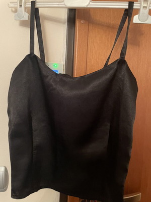 Raxevsky black satin blouse like new, size S