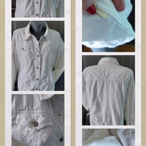 Cecil white denim jacket like new, large sizes XL to XXXL