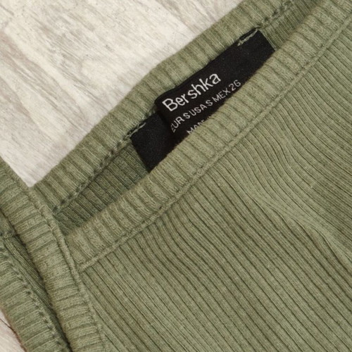 Bershka green stretch dress and tank top like new, size S