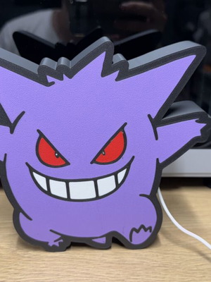 Gengar φωτιστικό σαν καινούργιο, λειτουργεί με USB και διακόπτη, 24x21cm