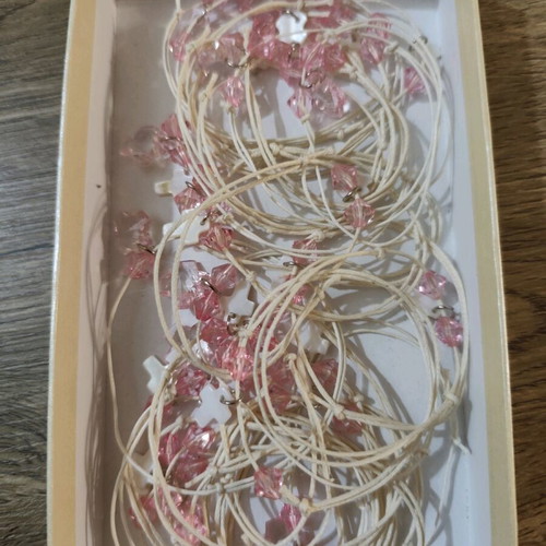 Baptismal witness bracelets new, pack of 30, pink and white