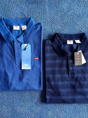 Levi's πόλο πουκάμισο καινούργιο, μπλε, μεγέθη M-L, 100% βαμβάκι