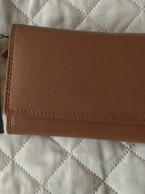 Patrizia Lucchini women's wallet made of genuine leather new, cognac color