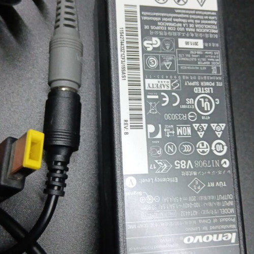 Lenovo 90w power adapter used with square connector without 3pin cable