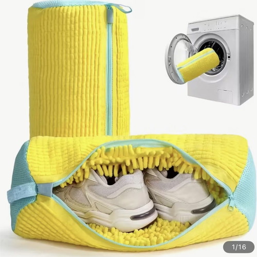 Shoe Washing Bag in Grey Blue Color