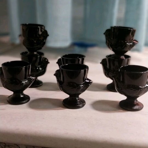 Vintage Luminarc egg cups set of 8, like new, French