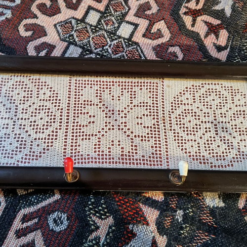 Hanger used with handmade crochet in frame