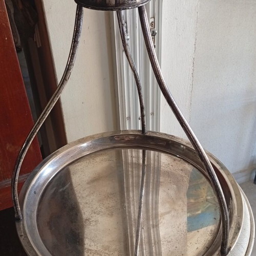 Traditional Collectible Silver-Plated Hanging Coffee Tray Lambidis