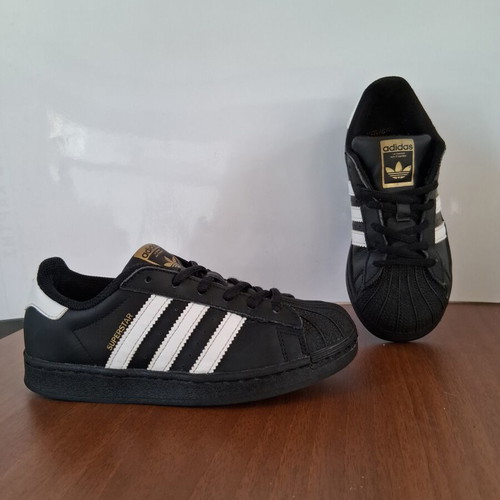 Adidas Superstar sneakers size 33.5 used, black and white