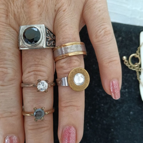 Set of 10 gold and silver jewelry with crosses