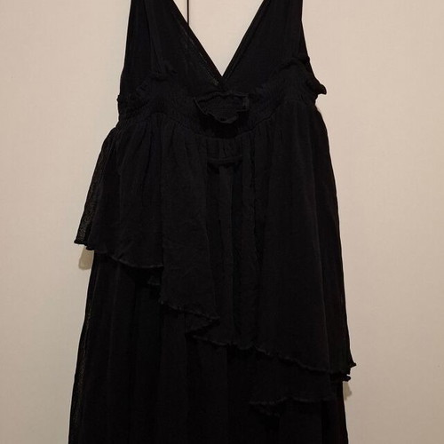 Vintage Jean Paul Gaultier Black Semi-Sheer Midi Dress used Size M