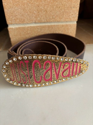 Just Cavalli women's leather belt brown like new, size 90/105