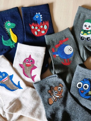 Children's socks hand-painted, 2 sets made to order