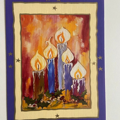 Christmas cards new, 8 designs painted with mouth
