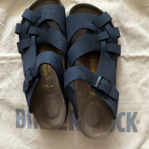 Birkenstock Pisa slippers with natural leather insole, dark blue