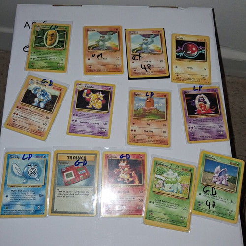 117 vintage Pokemon cards, assorted conditions