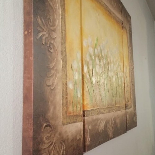 Decorative canvas painting used, set of 3 pieces