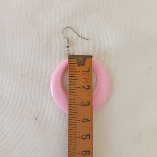 Baby Pink Hanging Earrings in Retro Style, New