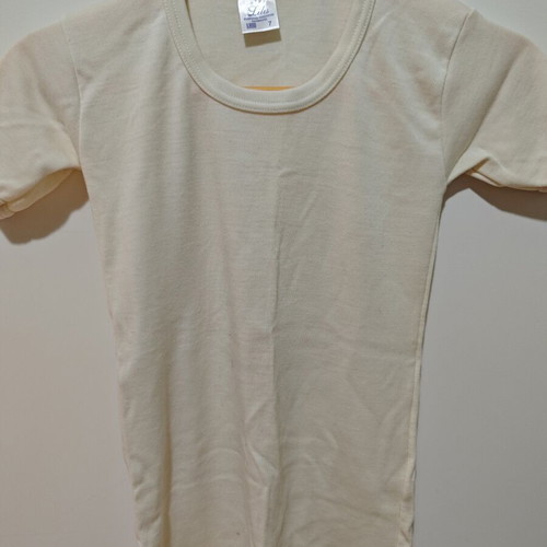 Lilis woolen children's undershirt size 7 new, beige, short sleeve
