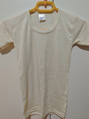 Lilis woolen children's undershirt size 7 new, beige, short sleeve