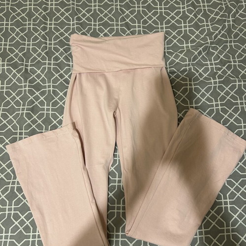 Stradivarius wideleg leggings, baby pink, size XS