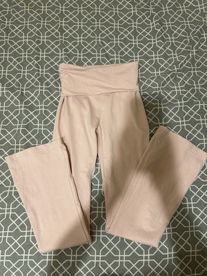 Stradivarius wideleg leggings, baby pink, size XS