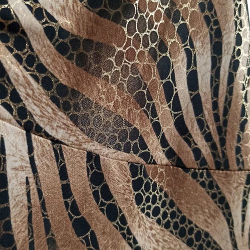 Maxi dress animal print with open back and bikini top, new