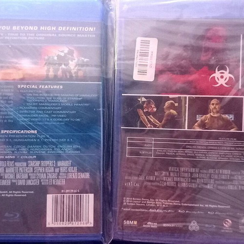 Blu-Ray movies new, Starship Troopers 3 Marauder & Patient Zero pack