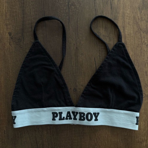 Playboy x Missguided black bralette top like new