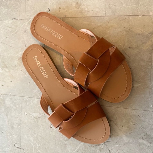 Chiara Foscari flat brown slippers size 36 new