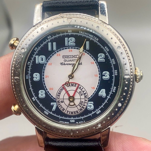 Seiko 8M25-8000 Dancing Hands quartz chronograph watch used