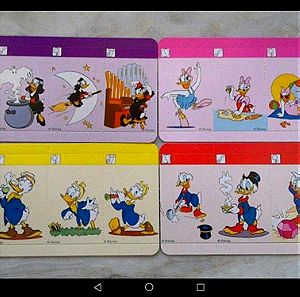 Χαρτάκια Κάρτες Ντισνευ Family Nestle 1995 ( 0.19.5 x 0.10) 4 τμχ..αριστες