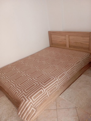 Double bed with storage drawers and mattress 150x200 cm