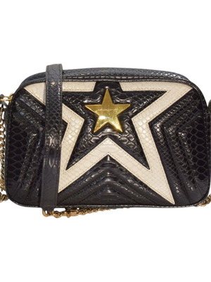 Stella McCartney Star Camera Crossbody Bag, black and white