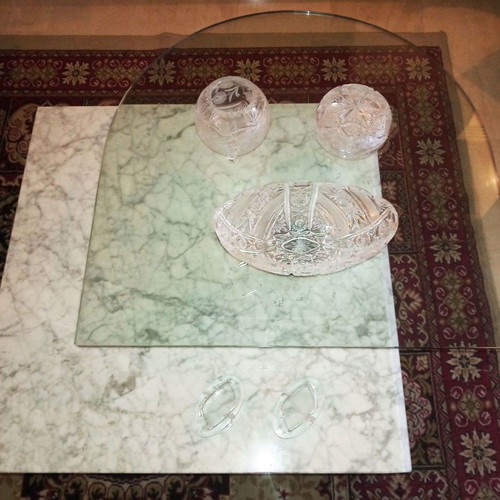 Impressive Italian Coffee Table like new, marble and glass
