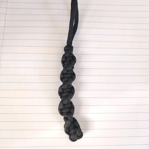 Paracord Key Ring Knot Keychain Spiral Black New