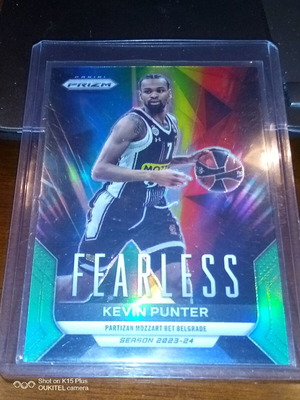 2023-24 Panini Prizm EuroLeague Basketball Kevin Punter FEARLESS Silver Prizm