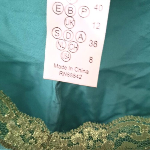 Parfois satin top with lace in mint green, size M, new