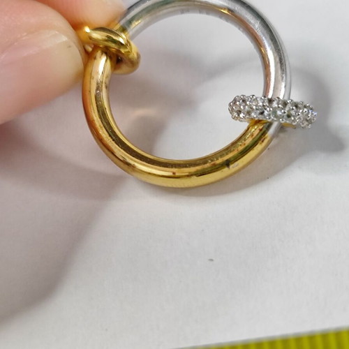 PHORIA Hookup Chain Ring δαχτυλίδι μεταχειρισμένο, ασημένιο επιχρυσωμένο με λευκό τοπάζι